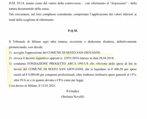 Il giudice dà ragione al Comune. Di Stefano: "Solite irregolarità di Pd e compagni"
