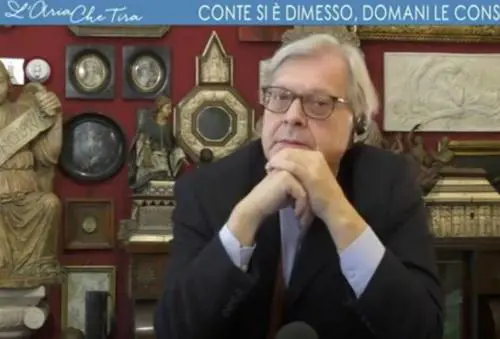 Sgarbi si astiene e cita D'Annunzio: "Memento audere semper"