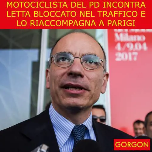 Ecco la satira del giorno. Letta bloccato nel traffico