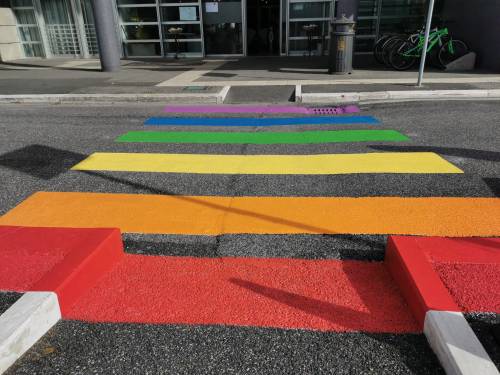 Spuntano le strisce arcobaleno: nella bufera il marito della Cirinnà