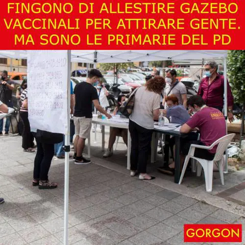 Ecco la satira del giorno. Falsi gazebo vaccinali