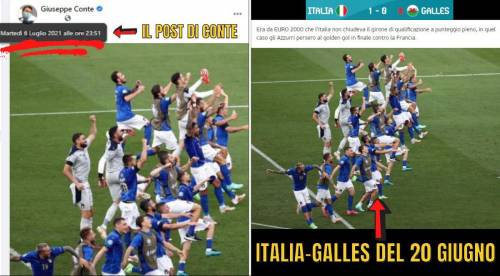 L'epic fail di Giuseppe Conte: che gaffe la foto degli Azzurri