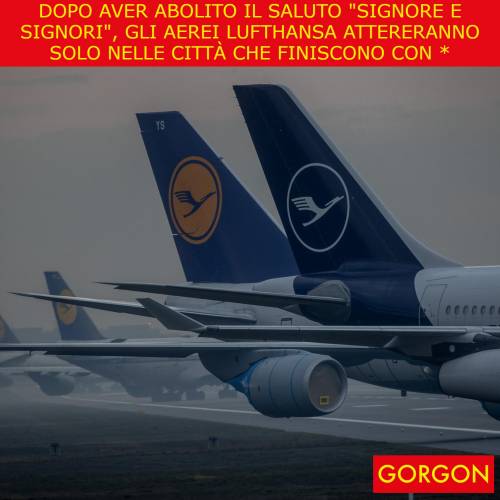 Ecco la satira del giorno. La novità di Lufthansa