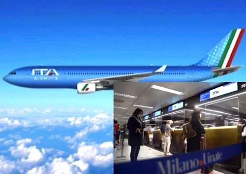 ITA Airways, il primo volo decollato da Milano Linate