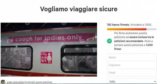 Dopo lo stupro: "Ora carrozze per sole donne"