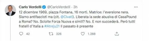 Gaffe-social del Senato su piazza Fontana