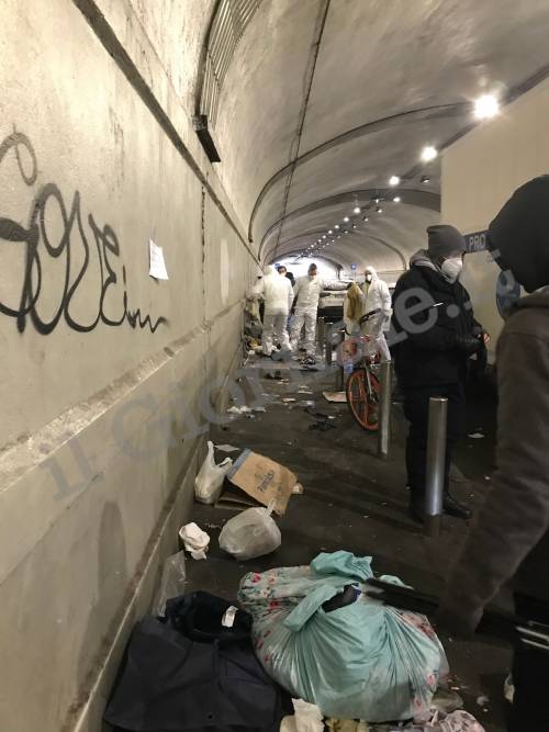 Sgomberato il tunnel in Centrale: degrado fuori controllo