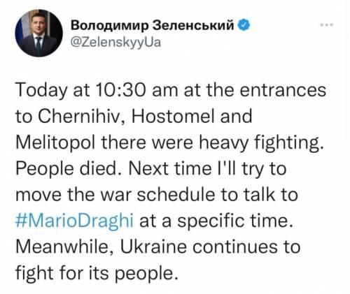 "Cercherò di spostare la guerra": Zelensky, schiaffo a Draghi