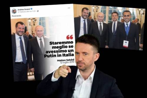 Scanzi e il “fotoritocco” per dare a Salvini del putiniano