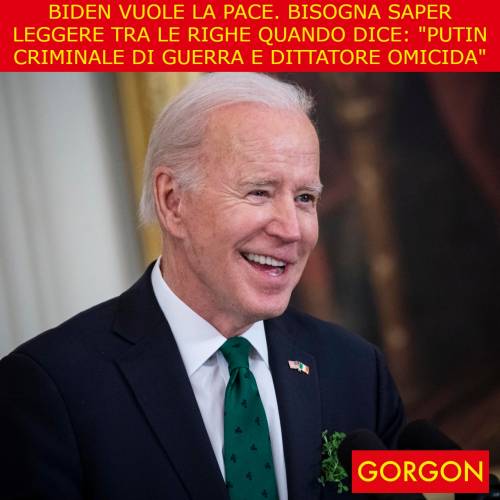 Ecco la satira del giorno. Biden pacifista