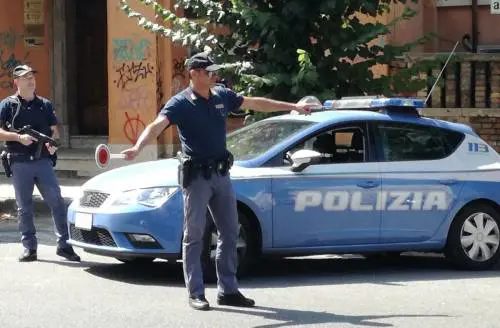 Un posto di blocco della Polizia