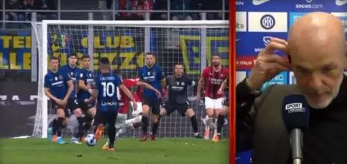 "Nemmeno protesta...": Pioli rivede il gol annullato e se ne va irritato 