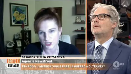 "Ma vaff...". Paolo Del Debbio sbotta contro la giornalista russa