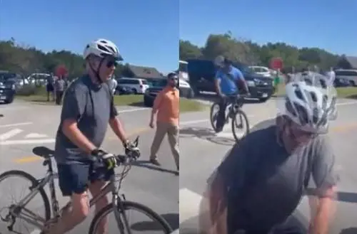 Incidente per Joe Biden: cade mentre è in bicicletta