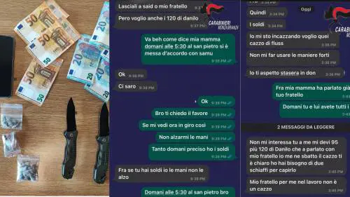 Le chat e gli oggetti sequestrati alla babygang