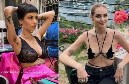 "Cafone...". Chiara Ferragni e Giorgia Soleri a cena in reggiseno