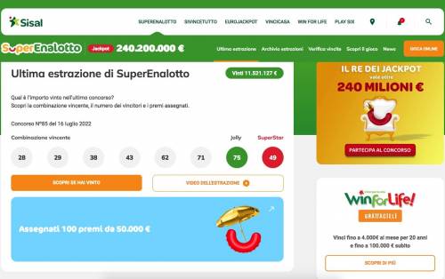 SuperEnalotto "Super Estate", vinti 300 premi da 50mila euro