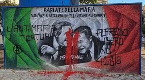 Vandalizzato il murale per Falcone e Borsellino. "Inaccettabile"