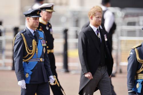 Lo sguardo, le mani, la distanza: i gesti di Harry e William al funerale