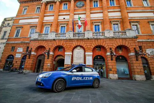 Una volante della polizia a Foligno