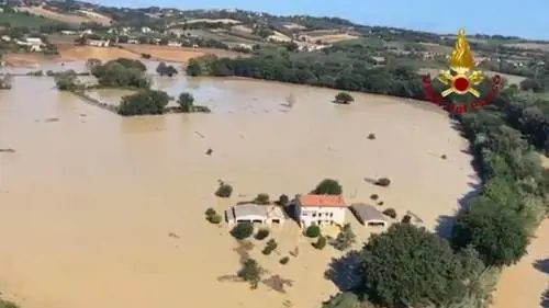 Una foto dell'alluvione nelle Marche del mese scorso