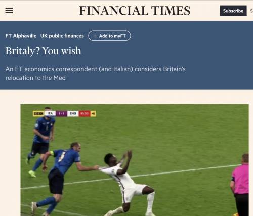 "Britaly? "Vi piacerebbe...": così il Financial Times asfalta la copertina anti italiana dell'Economist