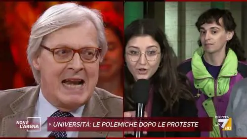 "Stai zitto", "Sono donna". Lite tra Sgarbi e la studentessa della Sapienza