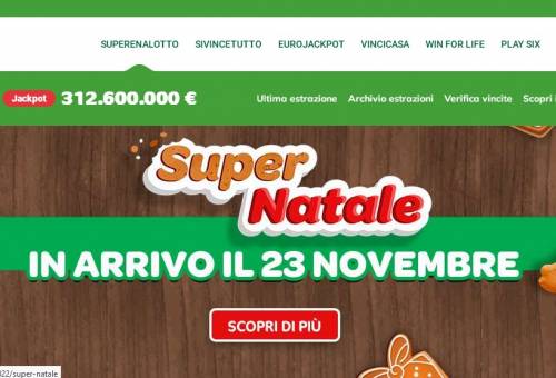 Super Natale con SuperEnalotto: 600 premi garantiti da 20mila euro