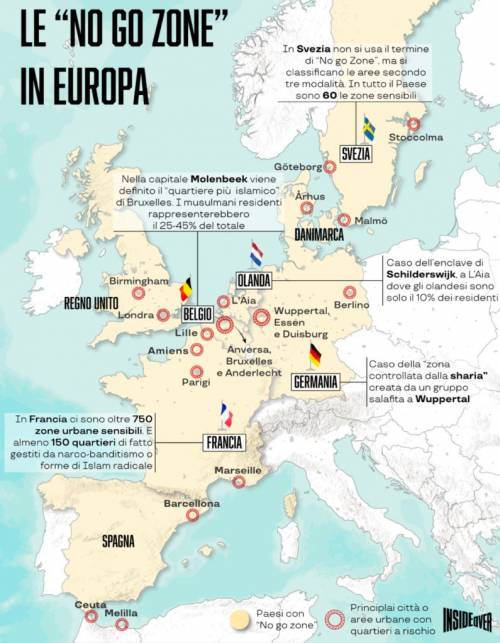 Ecco tutte le no go zone d'Europa