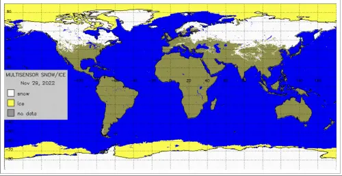 Copertura nevosa 29-11-2022: dati NOAA