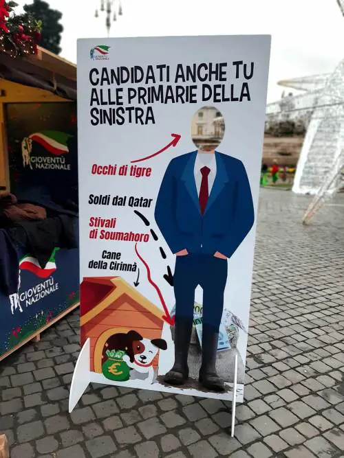 "Soldi dal Qatar, stivali, occhi di tigre". Lo sfottò al candidato di sinistra