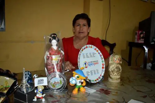 Maria con i ricordi delle rassegne iridate