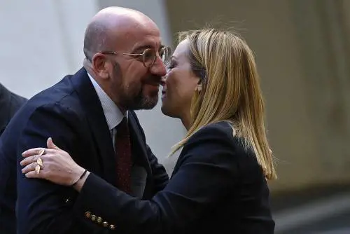 "Quando sta bene l'Italia sta bene l'Ue": Michel a Roma elogia Meloni