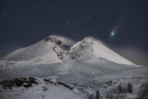 Cometa di Neandeerthal vista dall'Etna - scatto di Dario Giannobile