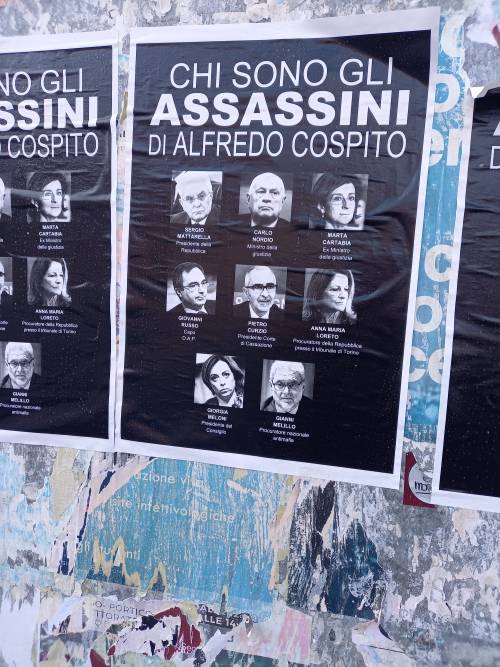 "Chi sono gli assassini di Cospito". Manifesto choc degli anarchici alla Sapienza