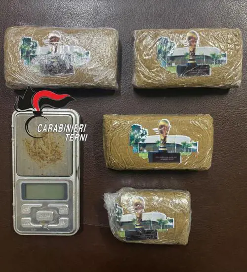I panetti di droga sequestrati