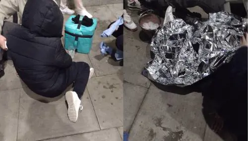 Il rider collassa, ma il cliente prende il cibo e se ne va: choc a Londra