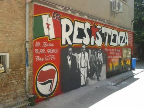 L'esterno del centro sociale "La Resistenza" di Ferrara