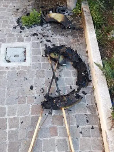 A Chieti bruciata la corona di alloro per le vittime delle foibe