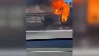 Un frame video dell'incendio sul Grande Raccordo Anulare