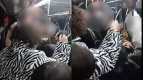 Un frame video della rissa avvenuta a bordo del bus notturno