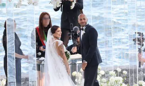 Marcell Jacobs e Nicole Daza nel giorno del matrimonio