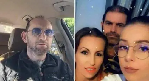 A sinistra, Massimo De Santis. A destra, Tefta e Gessica Malaj con Taulant Malaj