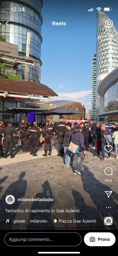 Uno screenshot del video dalla pagina Instagram Milanobelladadio
