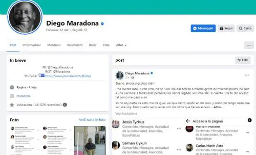 Maradona diventa Pelè, hackerata la pagina Facebook