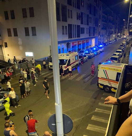 Le ambulanze e le forze dell'ordine intervenute a seguito della tragedia