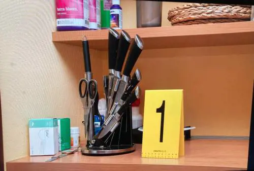 I coltelli rinvenuti all'interno dell'appartamento di Impagnatiello