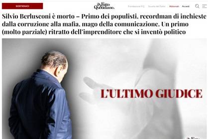 L'ignobile articolo del Fatto Quotidiano su Silvio Berlusconi