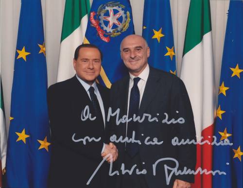 Silvio Berlusconi con Maurizio Marinella