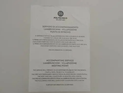 Universitari del Politecnico di Milano Bovisa scortati dai vigilantes